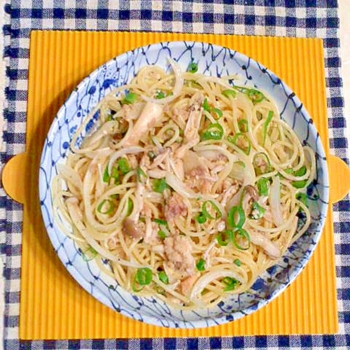 鮭缶とキノコのパスタ♪